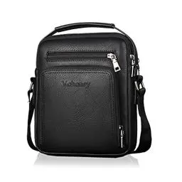 Produktbild: Vohoney Herren-Schultertaschen Umhängetasche Herrentasche Klein Crossbody Bag Handtasche Tasche UmhängenMessenger Bag Handgelenktasche Shoulder Bag (Schwarz Herren PU Schultertasche)