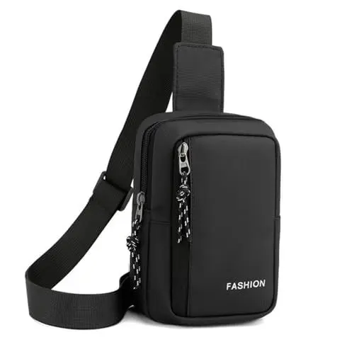Produktbild: Vohoney Schultertasche Brusttasche Herrentaschen Chest Bag Schultertasche mit Wasserflasche Outdoor Sling Crossbody Bag Schulter Rucksack Wasserresistent Tragetasche Umhängetasche Messengertasche