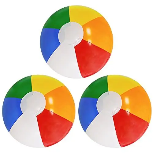 Produktbild: VoizVony Wasserball Aufblasbar Bunt 30 cm Inflatable Ball Wasserbälle Aufblasbar Fun Schwimmbad Ball Spielzeug for Family and Friends (3 Stück)