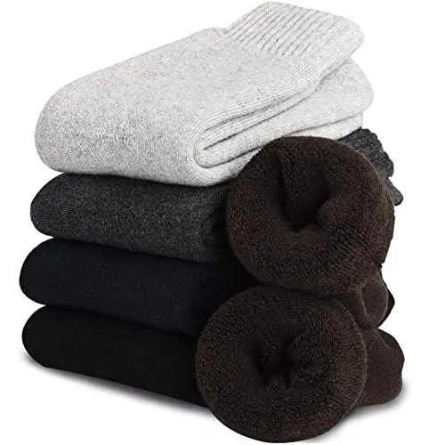 Produktbild: VoJoPi 5 Paar Thermosocken Herren, Winter Warme Socken mit Dicke Frotteesohle, Anti Schweiß, Thermo Effekt, Größe 39-45
