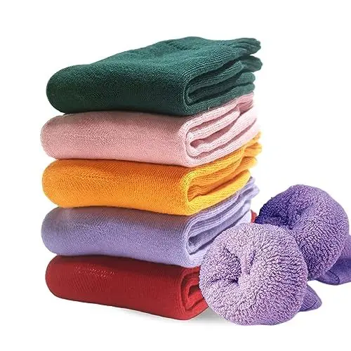 Produktbild: VoJoPi Thermosocken Damen, 5 Paar Dicke Wintersocken Kuschelsocken Weiche Atmungsaktive Wollesocken…