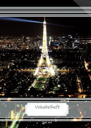 Produktbild: Vokabelheft DIN A4: 70 Seiten liniert, 3 Spalten, Lineatur 54 - Paris Eiffelturm (Motiv Vokabelhefte, Band 46)