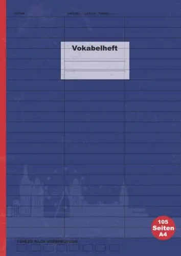 Produktbild: vokabelheft a4 3 spalten: Englisch Vokabelheft DIN A4 liniert mit 3 Spalten mit Register A-Z für über 2500 Vokabeln und 100 Seiten - Vokabelbuch - London im Grunge