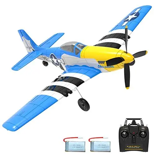 Produktbild: VOLANTEXRC 4CH RC Flugzeug P51D, 2,4Ghz 4-Kanal Ferngesteuertes Flugzeug RTF RC Plane Aerobatics Spielzeug für Anfänger, Kinder und Erwachsene (Neu)