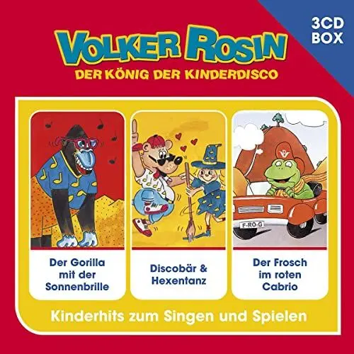 Produktbild: Volker Rosin - 3-CD Liederbox Vol. 3: Der Gorilla mit der Sonnenbrille·· Discobär & Hexentanz·· Der Frosch im roten Cabrio. Kinderhits zum singen und spielen