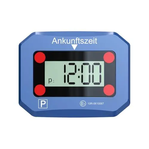 Produktbild: VOLKSTOOL Elektronische Parkscheibe - Mit KBA Zulussung vom Kraftfahrt-Bundesamt - Digitale Parkuhr mit Automatischer Zeiteinstellung, Beleuchteten Display, Bewegungssensor & SOS-Licht