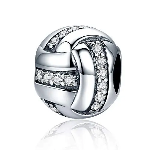 Produktbild: Volleyball Charms für Pandora Armbänder, 925 Sterling Silber Sport perlen Charms, Schmuck geschenke für Frauen, Mädchen und Männer