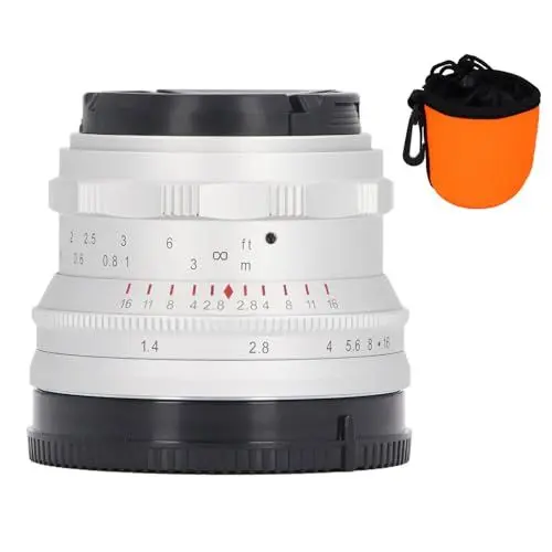 Produktbild: Vollformat-Objektiv mit Manueller Fokussierung, 35 Mm F1,4 Kamera-Porträtobjektiv mit Großer Blende für E-Mount-Kamera für A7 A7II A7R A7RII X-3 NEX-3N-Kamera (White)