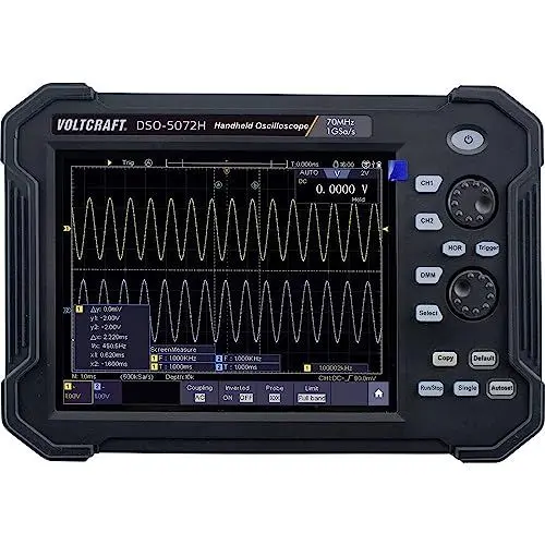 Produktbild: VOLTCRAFT DSO-5072H Hand-Oszilloskop 70 MHz 2-Kanal 1 GSa/s 40 Mpts 8 Bit Digital-Speicher (DSO), Handgerät, Multimeter