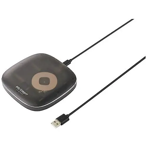 Produktbild: VOLTCRAFT Induktions-Ladegerät 1670 mA VC-Qi-WC15 VC-13791415 Ausgänge Induktionslade-Standard Schwarz-Silber