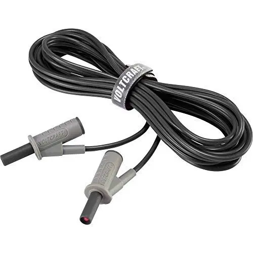 Produktbild: VOLTCRAFT MSB-501 Sicherheits-Messleitung Lamellenstecker 4 mm Lamellenstecker 4 mm 5.00 m Schwarz 1 St.