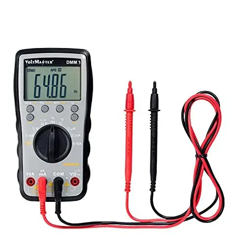 Produktbild: Voltmaster DMM 1 Digitales Multimeter CAT III 600 V, Multifunktionsmessgerät, Elektrikerwerkzeug (universell einsetzbar, großes LC-Display, Spannungs- und Strommessungen, aus ABS-Kunststoff), Grau