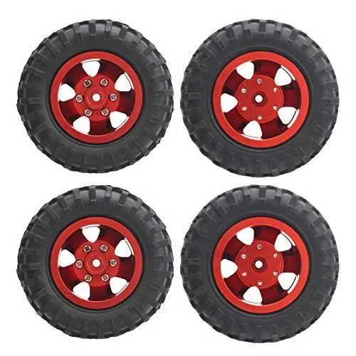 Produktbild: Voluxe 1/10-Radreifen, RC-Hinterreifen Praktisch verschleißfester 55 mm Reifendurchmesser für WPL D12 1/10 RC-Trucks für RC-Zubehör(Rotes R)