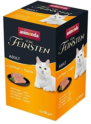 Produktbild: vom Feinsten Katzenfutter nass mit Geflügel + Nudeln (6 x 100g), Katzenfutter nass ohne Getreide und Zucker von animonda, mitfrischen, fleischlichen Zutaten