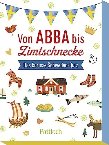 Produktbild: Von ABBA bis Zimtschnecke: Das kuriose Schweden-Quiz | Kartenspiel mit 51 Frage-Karten für Erwachsene und Kinder