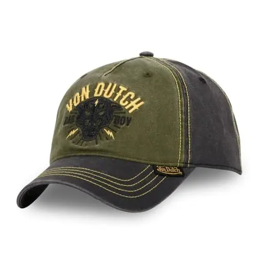 Produktbild: Von Dutch Kappe für Damen und Herren, 100 % Baumwolle, Baseballkappe, Bad Boy, verstellbar, grün, Einheitsgröße