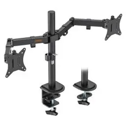 Produktbild: VonHaus Doppelte Monitor Halterung für 13-32”-PCs, Monitor Halterung 2 Monitore mit Tischklemme, Anpassbare Höhe, Leicht Anzubringen, Kipp-, Dreh- und Schwenkarme, VESA 75x75 & 100x100 mm Monitor Arm