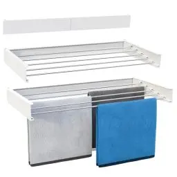 Produktbild: Vonia Wandtrockengestell 80 x 40 cm - Trockenlänge 4 m - Wäschetrockner aus hochwertigem Aluminium - Wäscheständer - Weiẞ