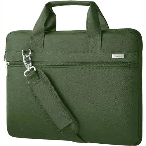 Produktbild: Voova Laptoptasche Notebook 17 17,3 Zoll Laptop Tasche Umhängetasche Tragetasche 360° Schutz Wasserdicht Stoßfest Notebooktasche 17.3 Grün