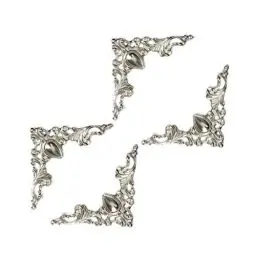 Produktbild: VORCOOL 24 Stück Antike Kantenabdeckung Kantenschutz Metall Eckenschutz Eisen Kasten Buch Album Vintage Ecken Dekoration (Silber)