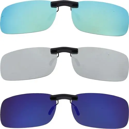 Produktbild: VORCOOL 3pcs Polarisierte Clip auf Sonnenbrille Brillenclip