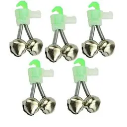 Produktbild: VORCOOL 5 Stück Twin Bells Angelrute Alarmglocken Clip Tackle Nacht Meer Angelrute Angeln Glocken Dual Bells Rod Clamp TIPP Clip Twin Alarm Bells