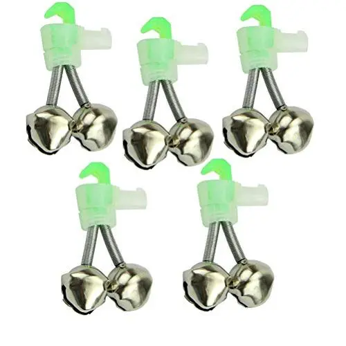 Produktbild: VORCOOL 5 Stück Twin Bells Angelrute Alarmglocken Clip Tackle Nacht Meer Angelrute Angeln Glocken Dual Bells Rod Clamp TIPP Clip Twin Alarm Bells