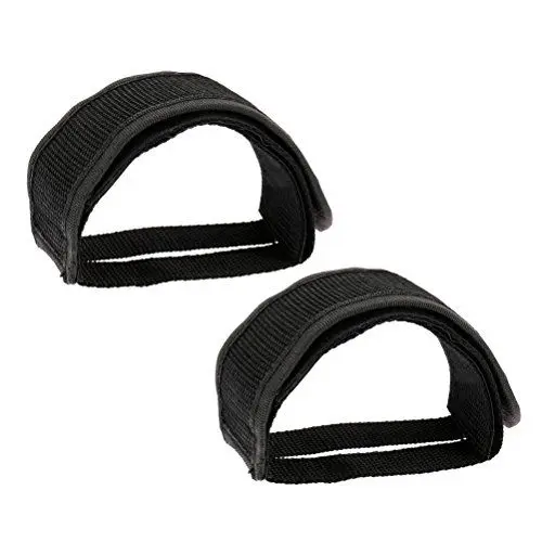 Produktbild: VORCOOL Anti-Slip Fahrrad Pedale Gürtel Fahrrad Fixed Gear Radfahren Pedal Bands Füße Set Mit Trägern Trägerklebe Pedal Toe Clip Strap Gürtel (Schwarz)