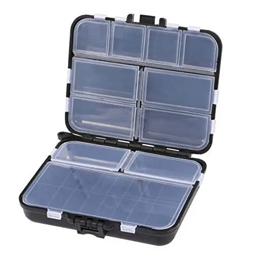 Produktbild: VORCOOL Fishing Tackle Box, Kunststoff Angelkasten Professionelle Angel Zubehör Aufbewahrungsbox (Schwarz)