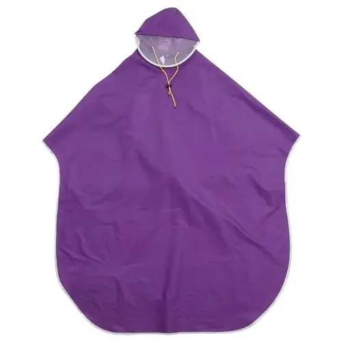 Produktbild: vorcool Männer Frauen Radfahren Fahrrad Regen Cape Poncho mit Kappe winddicht wasserdicht Abdeckung für Elektromobil-Mobilität Camping im Freien Teppich Teppich mit Kap transparent (violett)