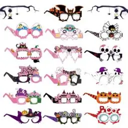 Produktbild: Vordpe 16 Stück Halloween Brille Dekorationen, Party Brillen, Spinnennetz Dekoration Brillen, Lustige Papiergläser Foto Requisiten Karneval und Geburtstagsfeier (Halloween)