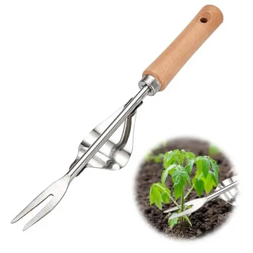 Produktbild: Vordpe 1 Stücke Handjätgerät für den Garten, Edelstahl Unkrautstecher, Wurzeljätgerät aus Qualitätsstahl, Garten Manueller Weeder Wurzeljäter, Gartenarbeit Gabel für Graben