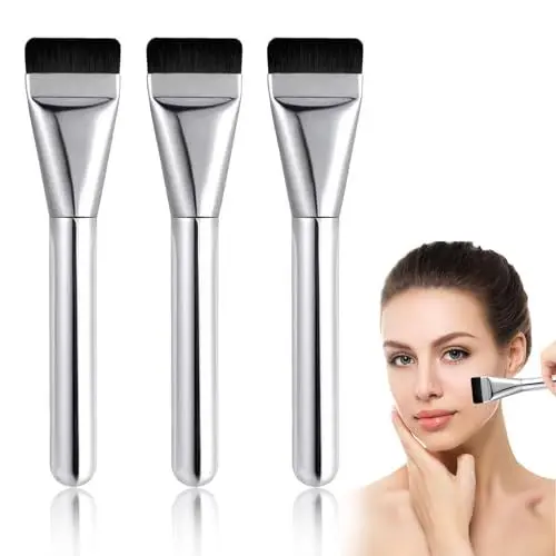 Produktbild: Vordpe 3 Stück Ultra Thin Foundation Brush, Foundation Makeup Pinsel, Flacher Concealer Brush, Flüssiger Puderpinsel, für Flüssige Foundation, Cremige oder Pudrige