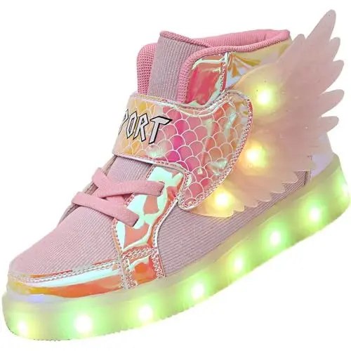 Produktbild: Vorkhuaeri Kinder Sneaker Schuhe High-Top Sneaker für Mädchen und Jungen, Halloween Xmas (A-Pink,34)
