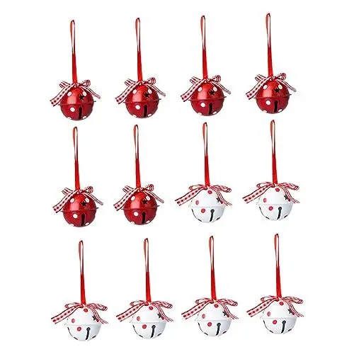 Produktbild: VOSAREA 12st Die Klingel Glöckchen-Ornamente Weihnachtsschlittenglocken Weihnachtsbaum-glöckchen Weihnachtsglöckchen Weihnachtskranz Glocken Weihnachtsklingel-anhänger Weihnachten Eisen