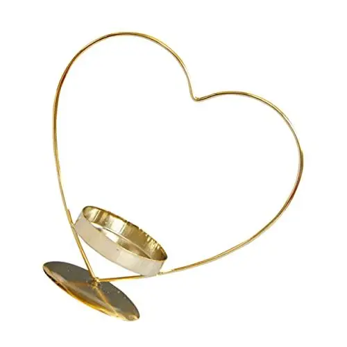 Produktbild: VOSAREA 1Stk Leuchter Retro Styles hochzeitsdeko Candle Topper kerzendochte Tischdekorationen für Hochzeiten Hochzeitskerze Retro-Kerzenständer Herzkerzenhalter Aluminiumlegierung Golden