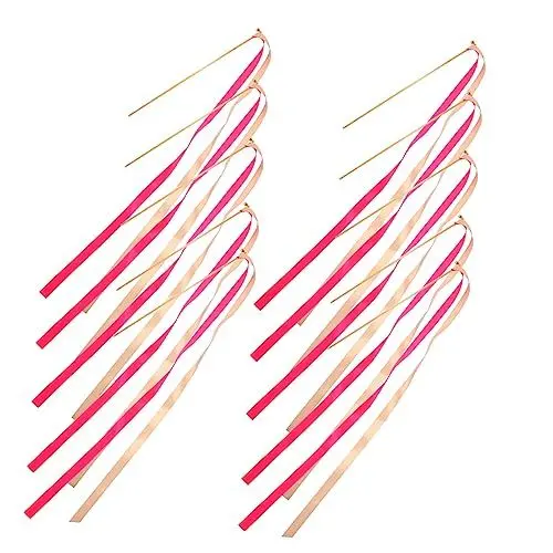 Produktbild: VOSAREA 1 Satz 10St jubelnder Bandregen Tanz-Band-Stick Hochzeitsfee-Stöcke Band klebt Streamer Hochzeitsbedarf Fairy Wand creatim Babydusche Hochzeitsdekorationen Partybevorzugungsstöcke