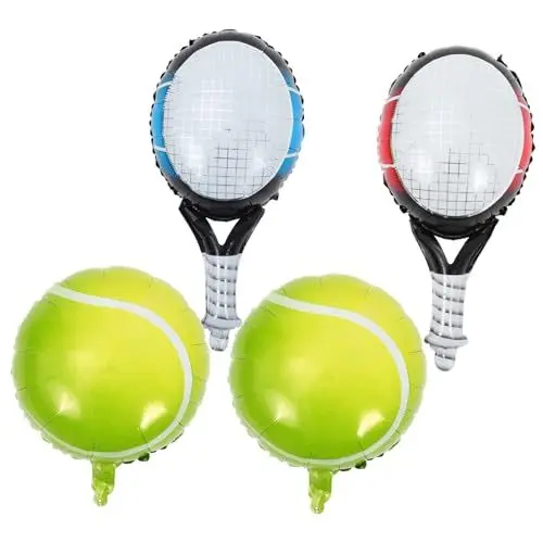 Produktbild: VOSAREA 1 Satz Aufblasbare Partydekorationen Partydekoration Zum Thema Tennis Tennisschläger-ballon-dekor Tennis-party-folienballon Ballon Zur Abschlussfeier 2024 Aluminiumfolie
