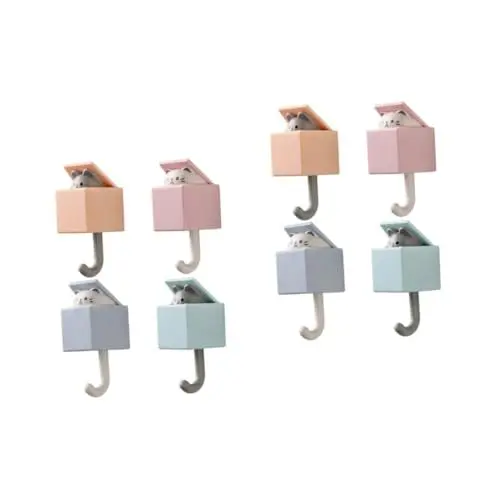 Produktbild: VOSAREA 2 Sätze Sondenklebriger Haken Dekorativer Haken Wandhaken Schlüsselhalter Badezimmertürhaken Deckendekor Tiermotive Wall Hooks Haken Für Die Wand Haken Für Wohnheim Abs 4 Stück * 2
