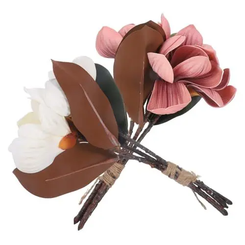 Produktbild: VOSAREA Künstliche Blumen Für Zuhause Hochzeit Party Lebensechte Magnolienstiele Keine Wartung Erforderlich