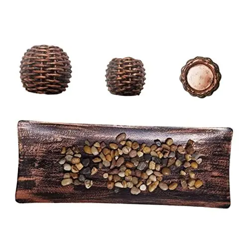 Produktbild: VOSAREA 3pcs Retro Vintage Harz Kerzenhalter Stehen Vintage Teelichthalter Home Dekorative