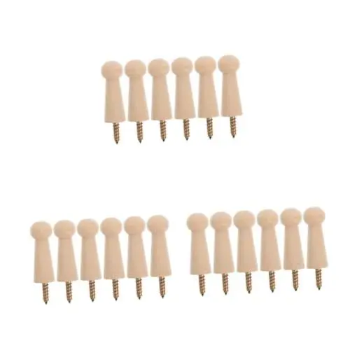 Produktbild: VOSAREA 3 Sätze Holzhaken Holz Hakenleiste Dekorative Haken Holz Aufhängen Haken Holz Taschenhaken Holz Taschenhaken aus Holz Wandhaken Haken zum Aufhängen Wandgarderobenhaken Holz Buche