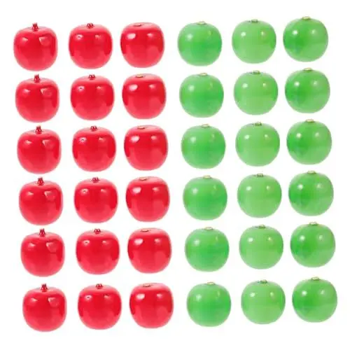 Produktbild: VOSAREA 3 Sätze Simulationsapfel Würfelunterlage LEDs Leuchtmittel Dekoration Decor Gefälschte Äpfel Basteln Gefälschter Zitronenbaum Schäumt Obst Mini-äpfel-stütze Schaum 100 Stück * 3
