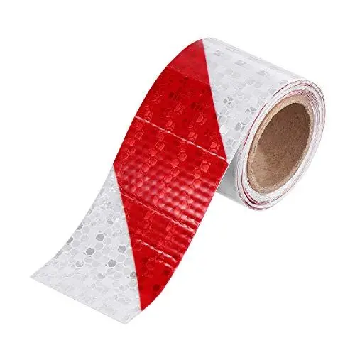 Produktbild: VOSAREA Reflektierendes Klebeband Rot weiß 3m x 5cm Wasserdicht Reflektorband Selbstklebend Warnklebeband für Fahrzeuge, Auto, Anhänger, Sicherheit Warnung