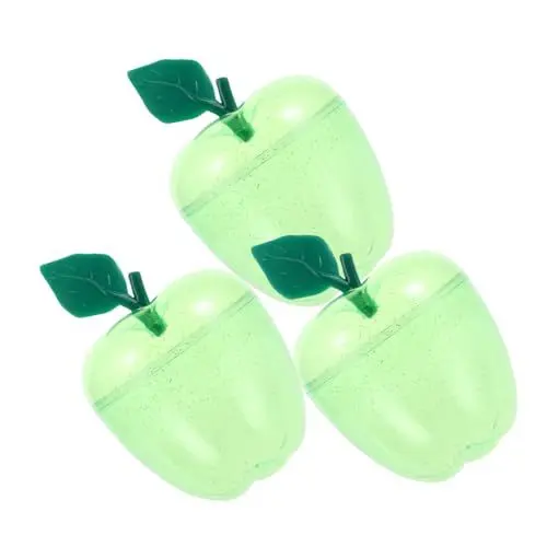 Produktbild: VOSAREA 3st Weihnachtsapfel-geschenkbox Süßigkeitenhalter Trockenes Fruchtglas Plastikdosen Kanister Für Getrocknete Früchte Süßigkeitenbehälter Bonbonglas Aus Plastik P.s Light Green
