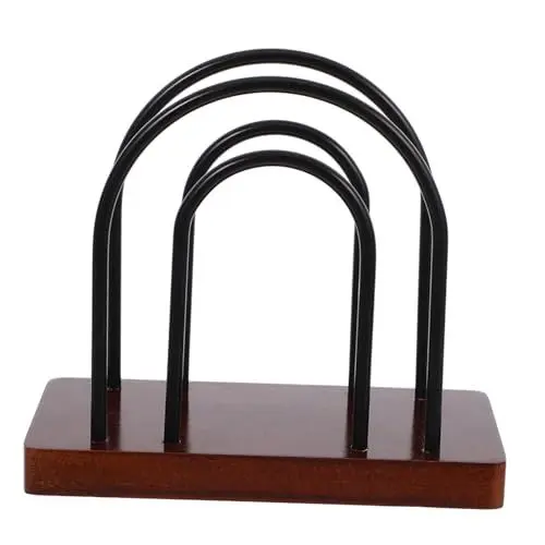 Produktbild: VOSAREA Aufbewahrungsbox für Schallplatten Aus Holz Album Vinyl-schallplatten Organizer Cd-aufbewahrungsregal Stabiles Bücherregal Aus Metalldraht