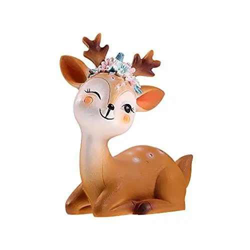 Produktbild: VOSAREA Hirsch Figur Deko, Klein Elch Rentier Figuren, Harz Tierfigur Heimdekoration Hirsch Figuren Kuchen Toppers Tischdeko Hirsche Spielzeug Figur