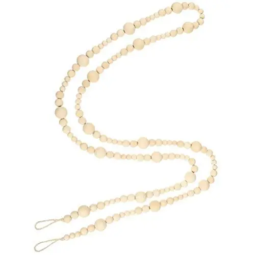 Produktbild: VOSAREA Holz Perle Girlande Set Rustikale Bauernhaus Land Perlen Gebet Perlen Weihnachten Hängende Dekorationen Ornament (Beige)