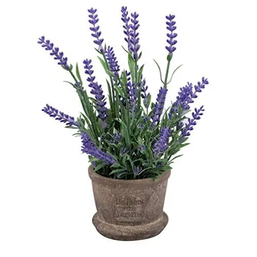 Produktbild: VOSAREA Künstliche Blumen Topfpflanzen Lavendel Gefälschte Blume in Töpfen Dekorativ für Hausgarten Outdoor Indoor Party Hochzeit