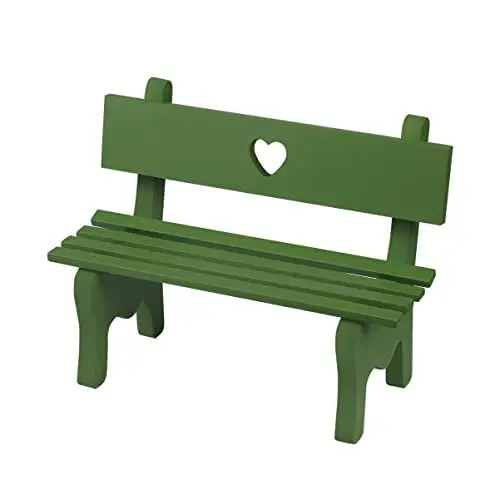 Produktbild: VOSAREA Miniatur Bank Garten: Deko Miniatur Gartenbank Holz Puppenhaus Zubehör Gartenmöbel - Mini Holzbank Wichtel Bank Holz Puppenbank für Puppenhaus Garten Requisiten, Grün